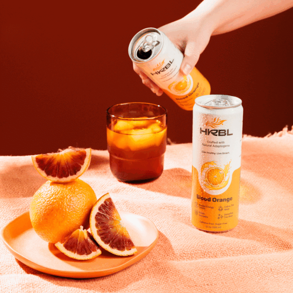HRBL Blood Orange Flavored Sparkling Adaptogen Drinks | 4 Pack